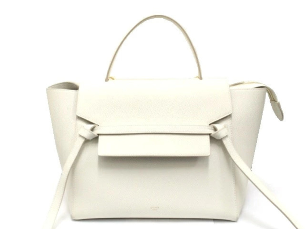Celine Belt Bag Handbag Shoulder Leather White